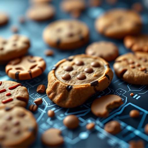 An illustration of small digital cookies representing website tracking data