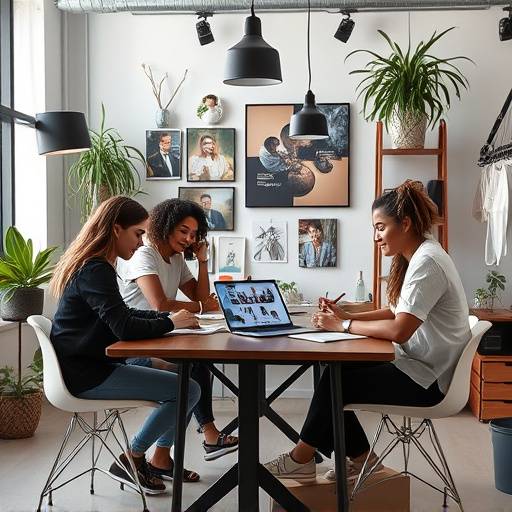 Conceptual illustration of diverse creative professionals collaborating in a modern studio space, symbolizing custom service offerings.